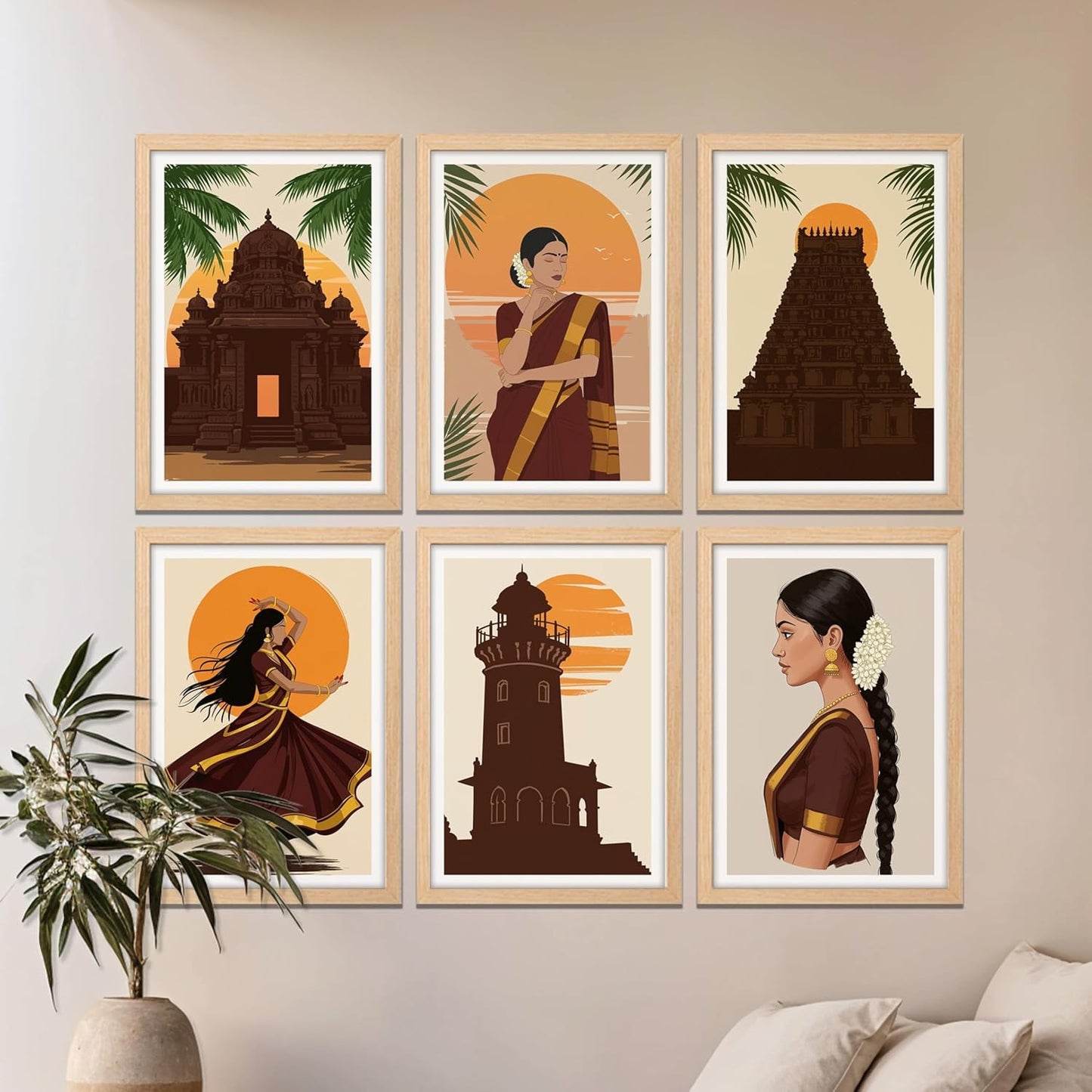 South Indian Heritage Set Wall Frames