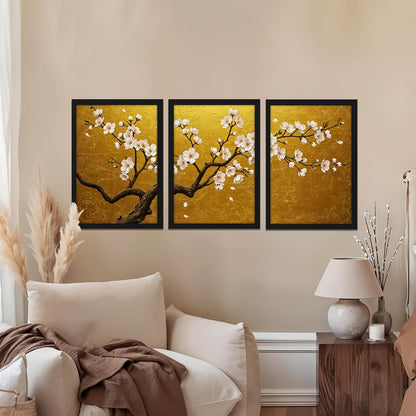 Golden Bloom Wall Frame Set