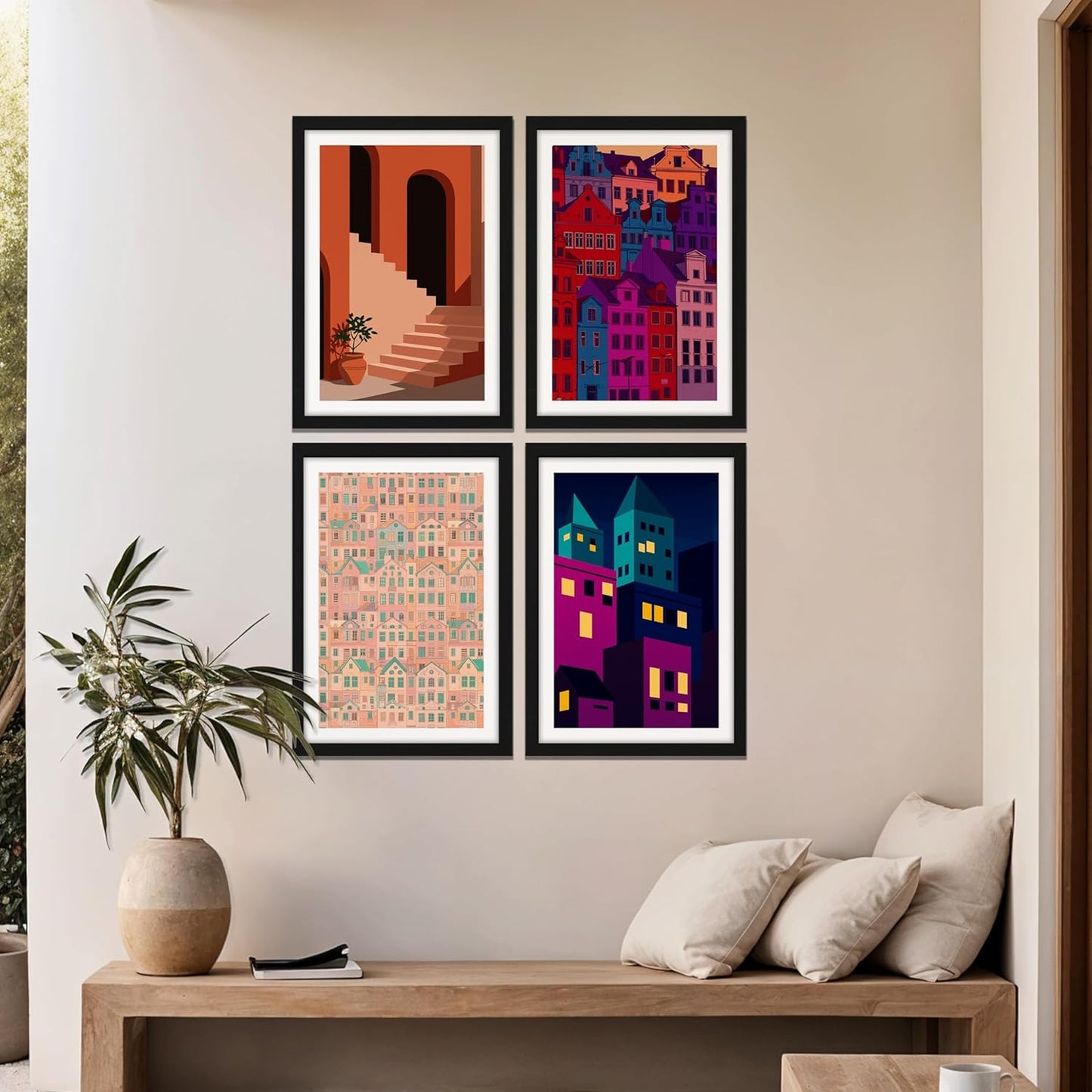 Vibrant Streetscape Quartet