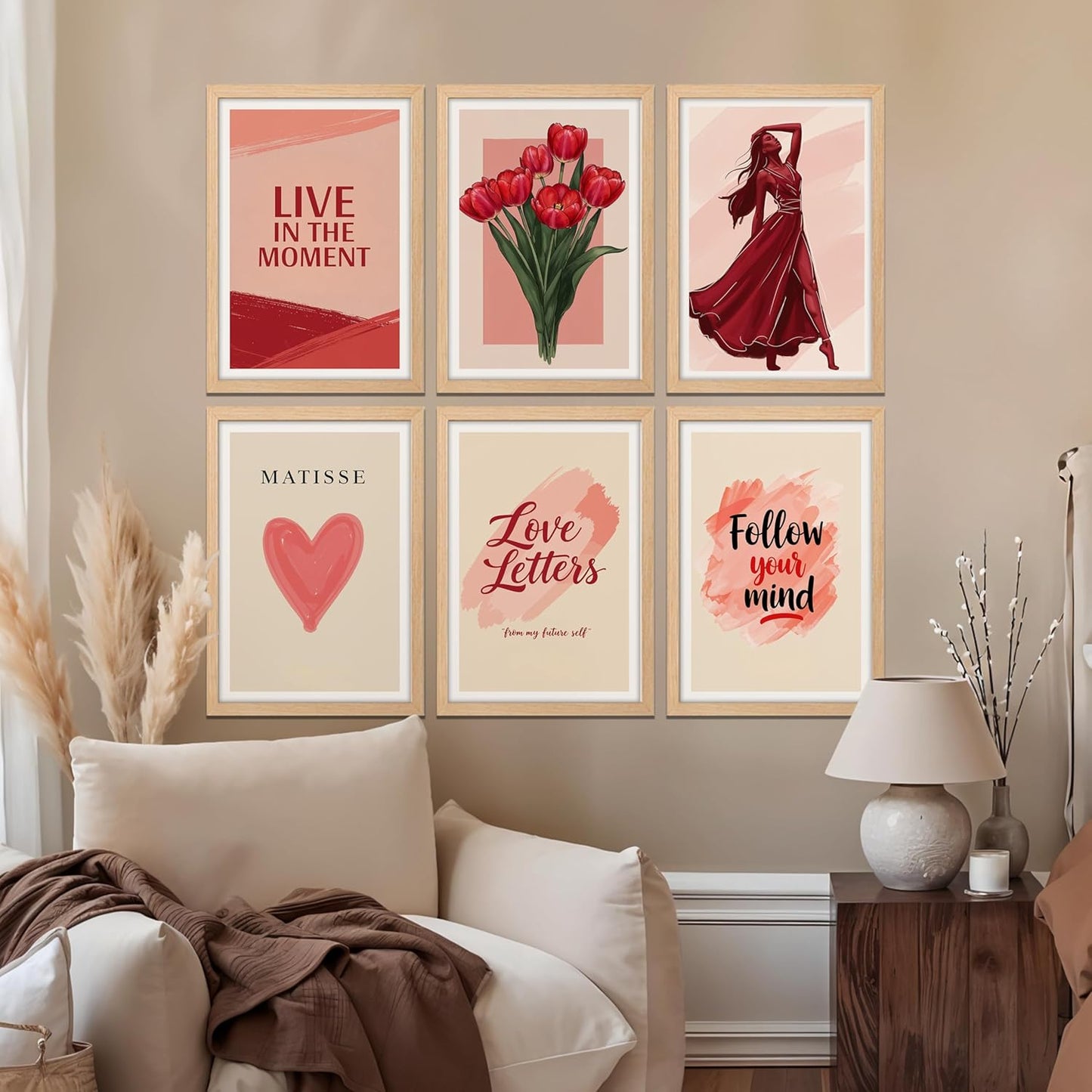 Blush Aesthetic Wall Art Set