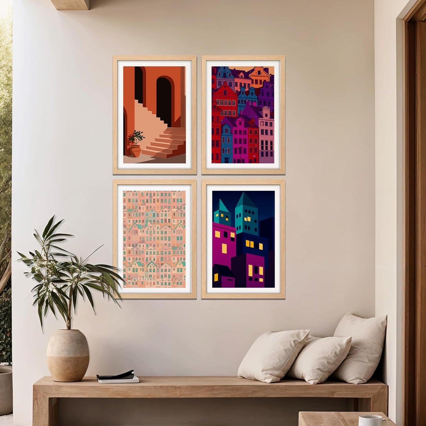 Vibrant Streetscape Quartet