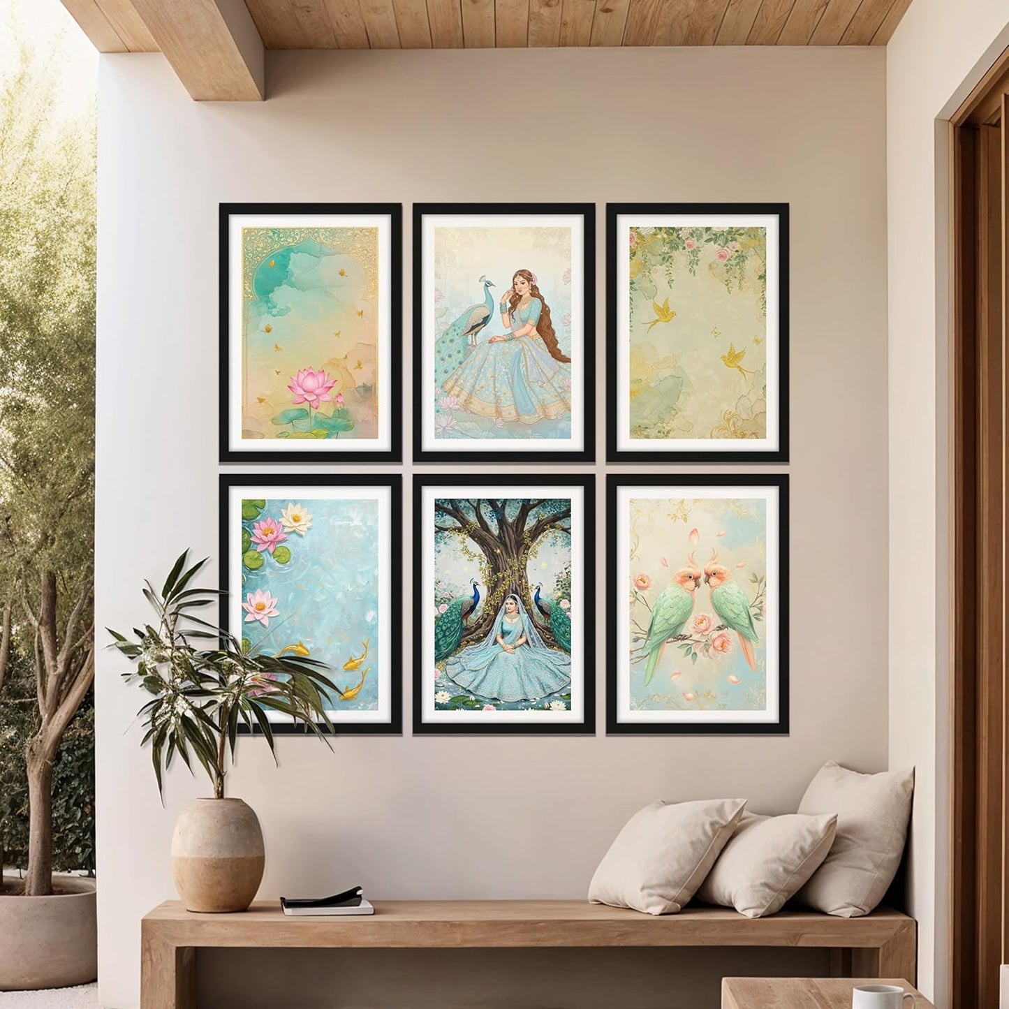 Peacock Blossom Serenity Set Wall Frame