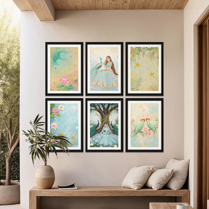 Peacock Blossom Serenity Set Wall Frame