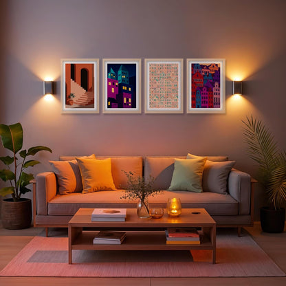 Vibrant Streetscape Quartet