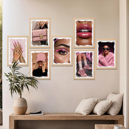 Pink Glam Wall Art Set