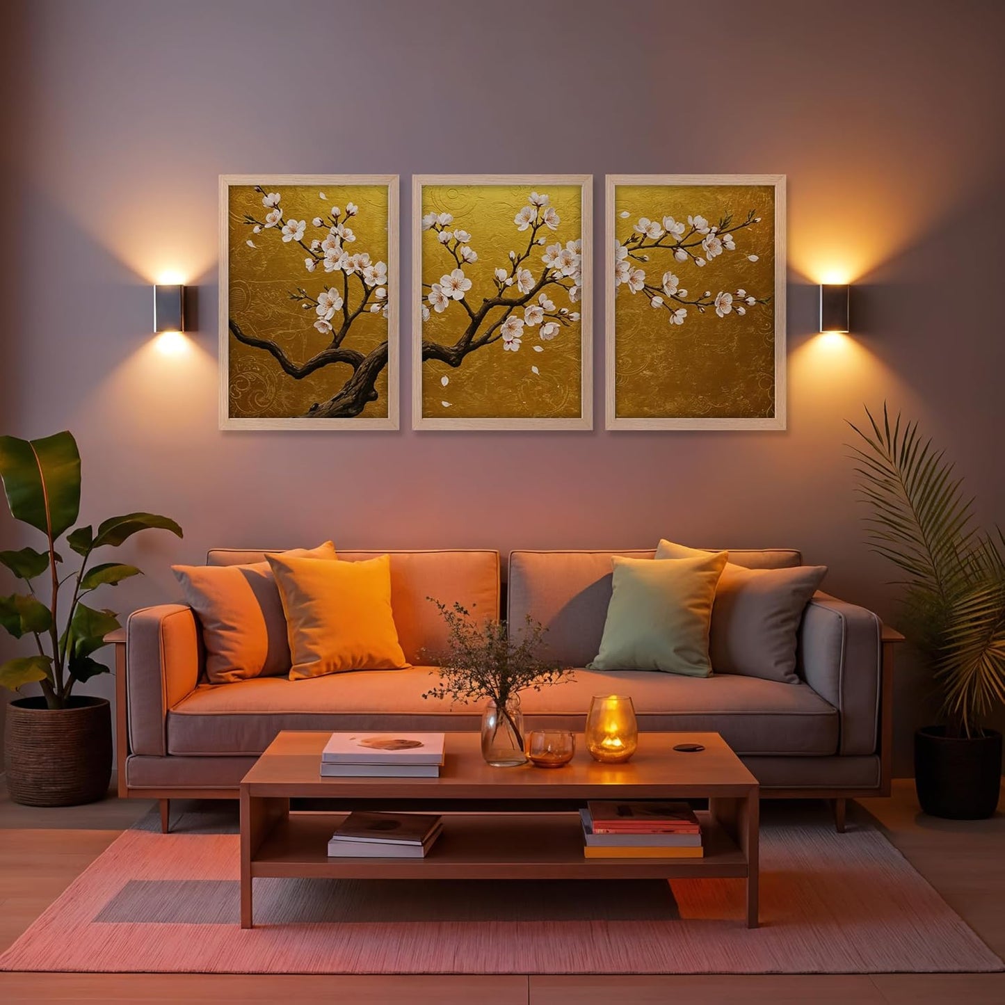 Golden Bloom Wall Frame Set