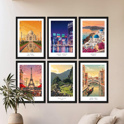Vibrant International Landmarks Wall Frame