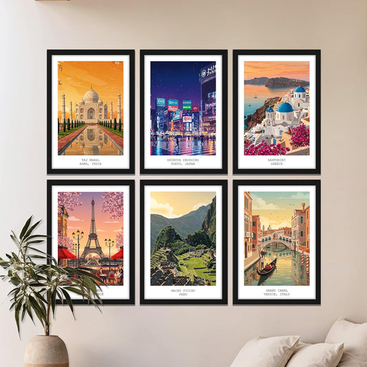 Vibrant International Landmarks Wall Frame