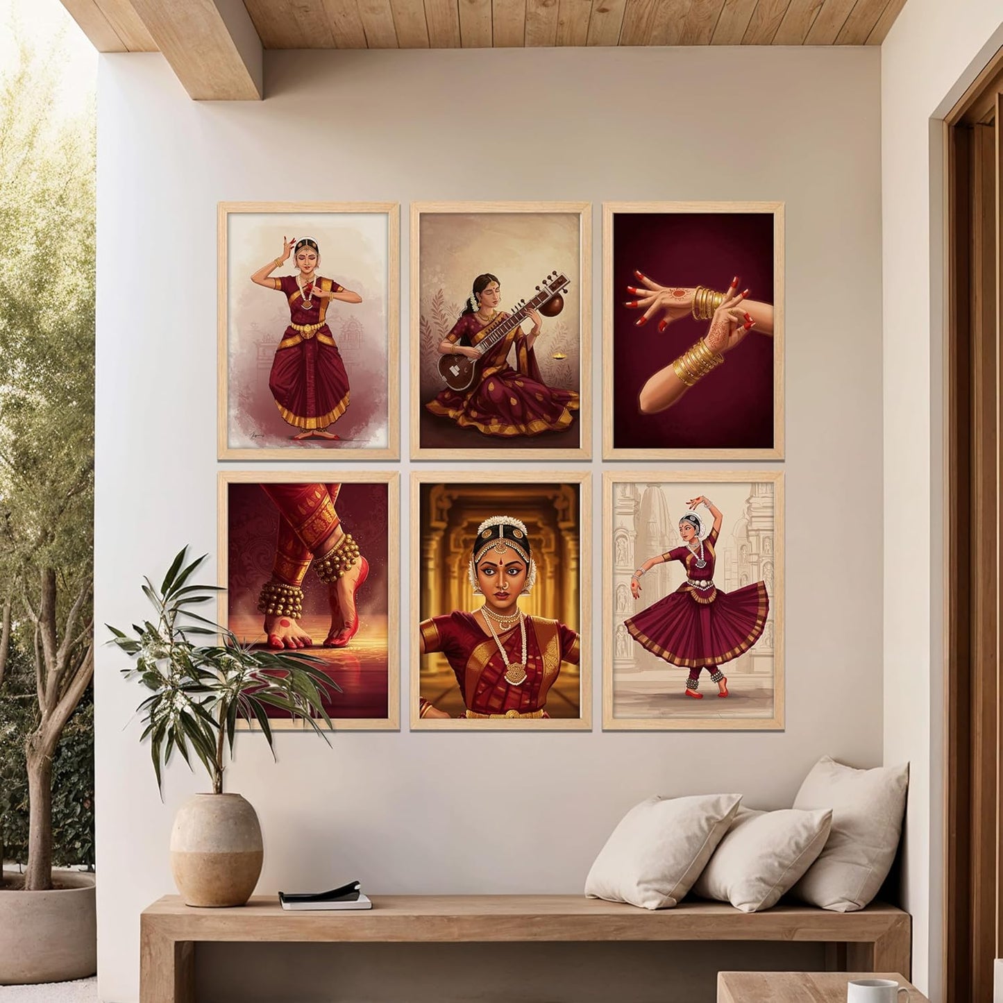 Bharatanatyam Grace Set Wall Frame
