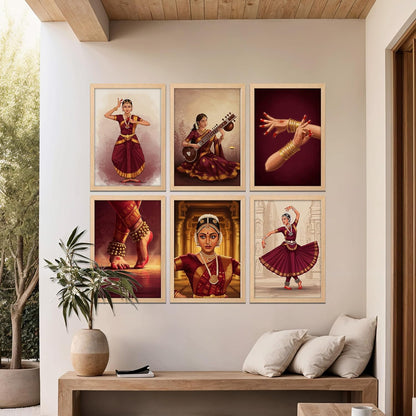 Bharatanatyam Grace Set Wall Frame