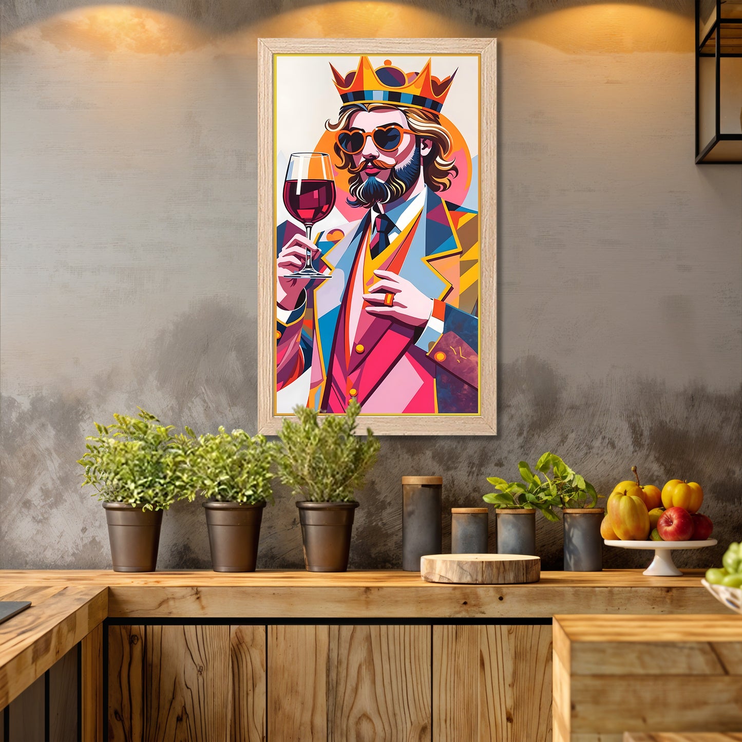 Royal Gentleman Wine Art Frame Set of 1