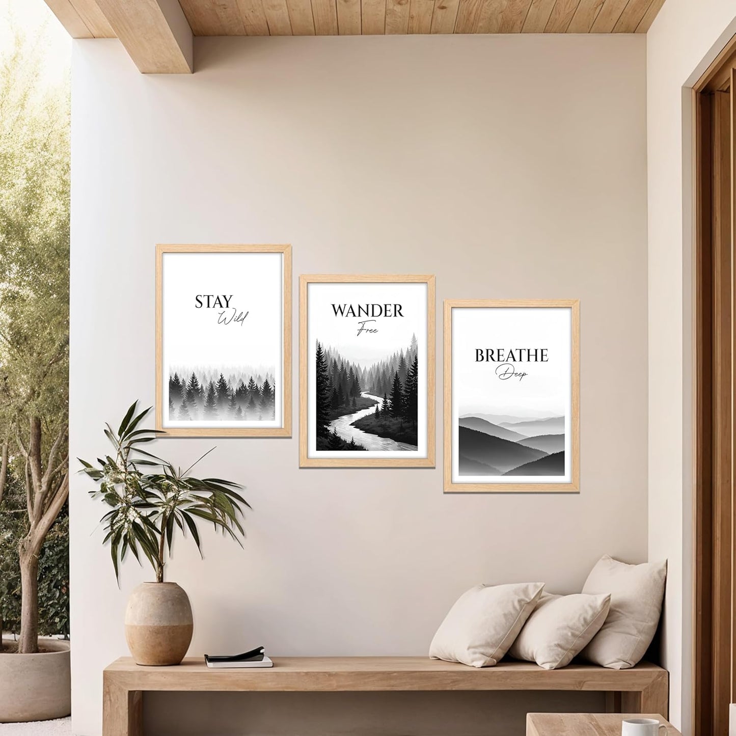 Black and White Wilderness Motivational Wall Frame