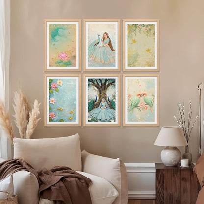 Peacock Blossom Serenity Set Wall Frame