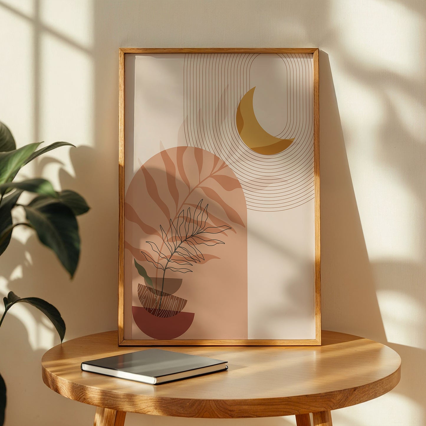 Celestial Botanical Abstract Wall Frame – Set of 1