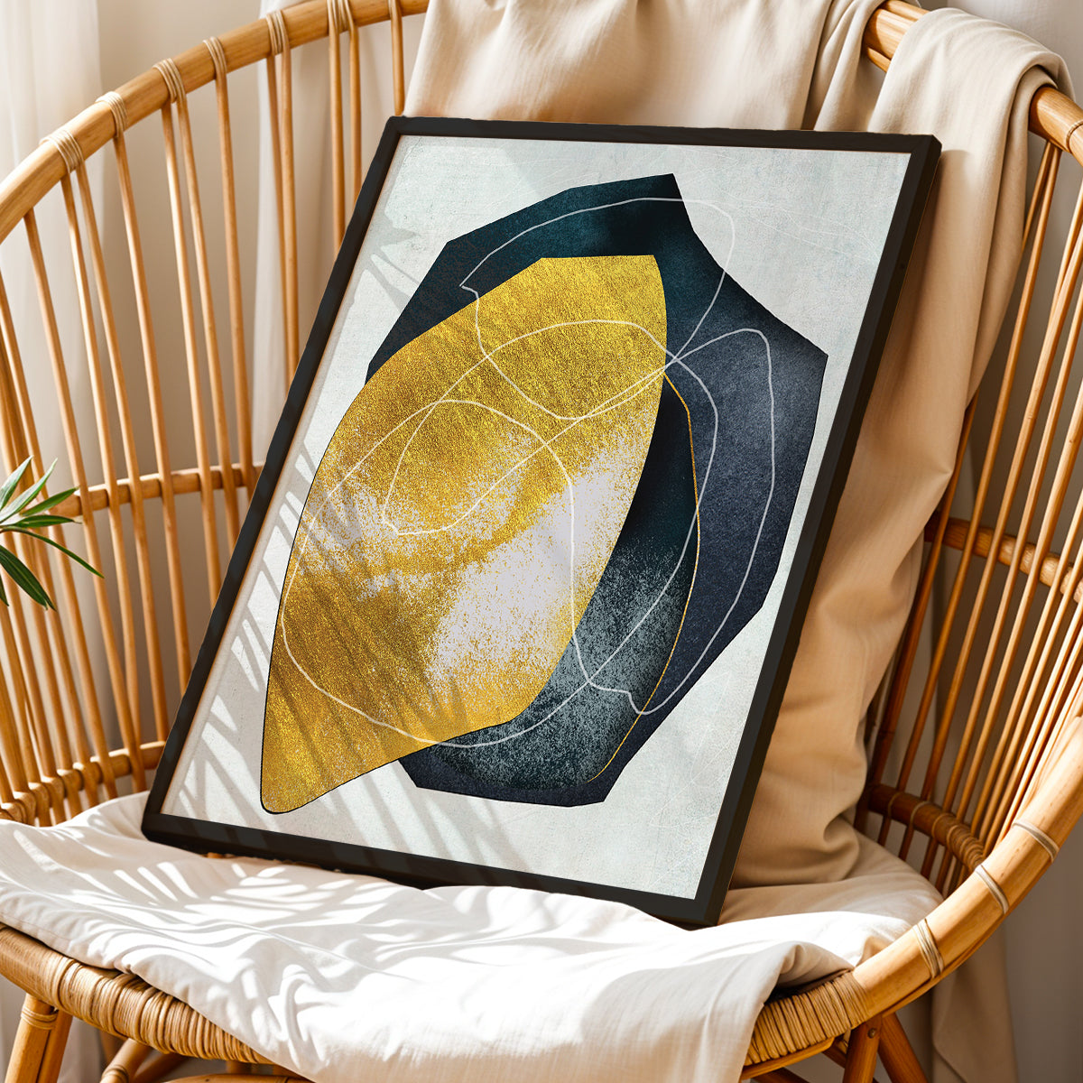 Golden Harmony Abstract Wall Art