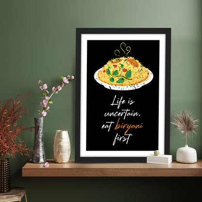 Eat Biryani First Wall Frame Set of 1