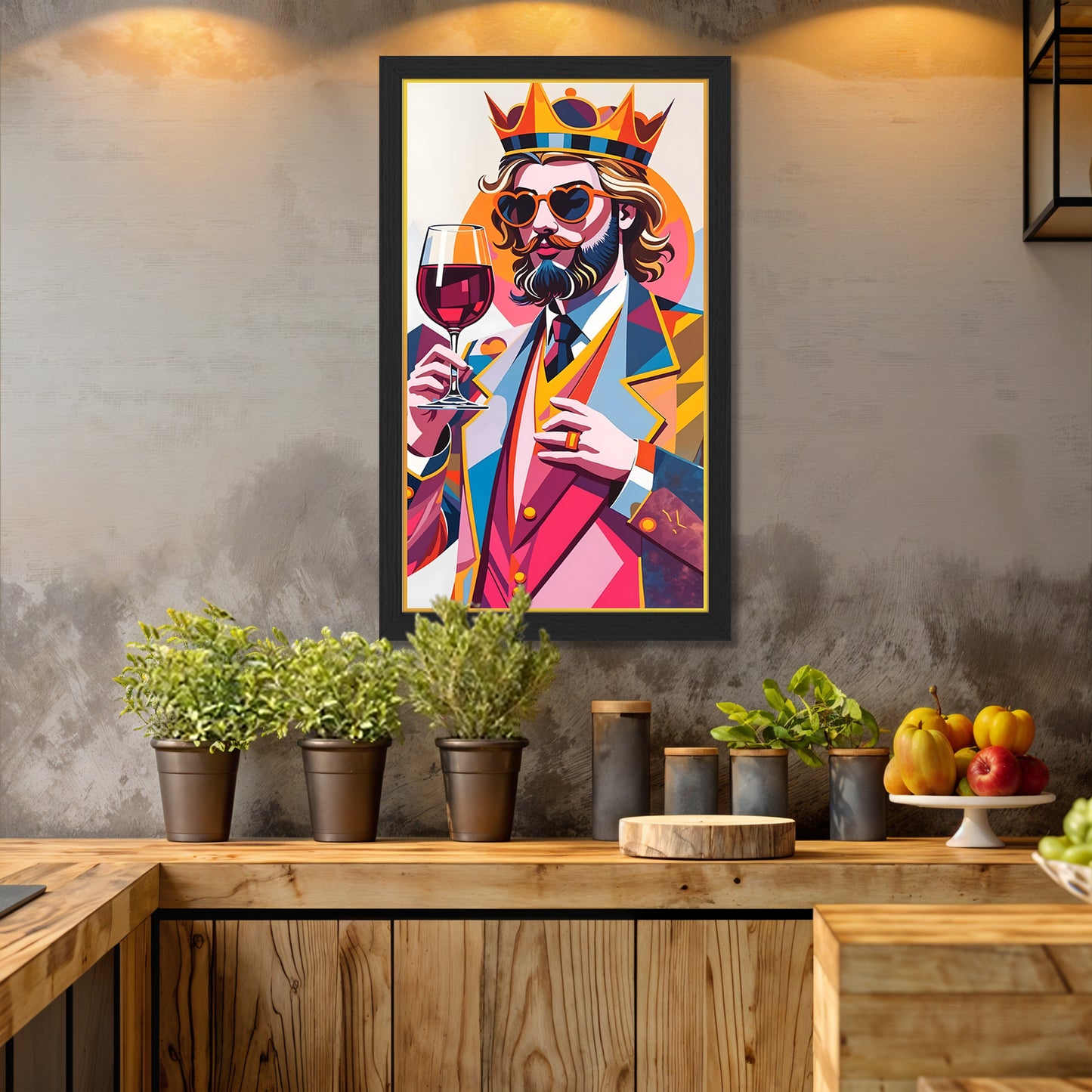 Royal Gentleman Wine Art Frame Set of 1