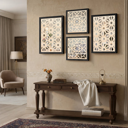 Geometric Mirror Art Set of 4