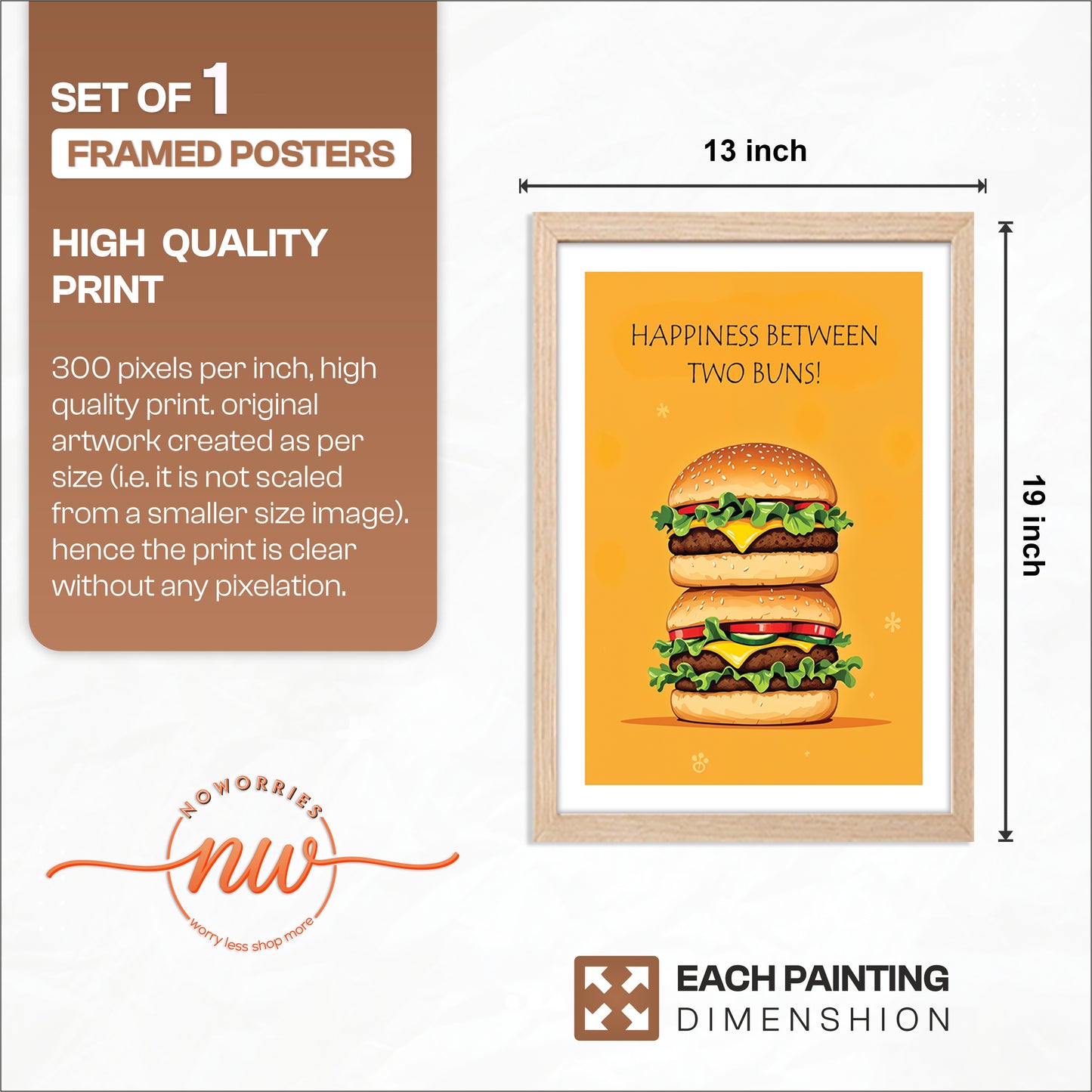 Burger Lover Kitchen Decor Wall Frame