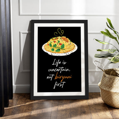 Eat Biryani First Wall Frame Set of 1
