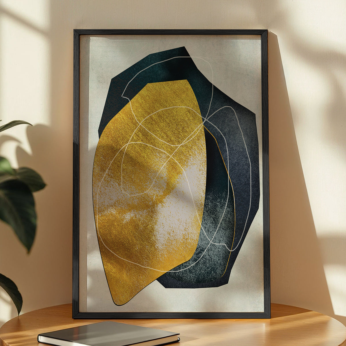 Golden Harmony Abstract Wall Art
