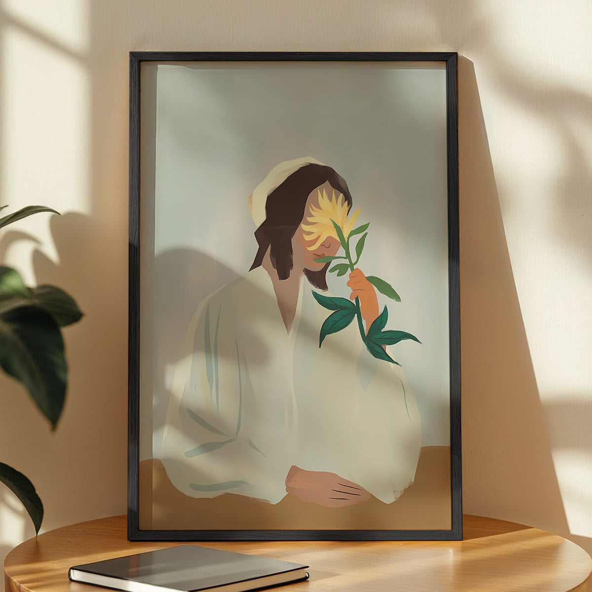 Sunflower Serenity Minimalist Framed Wall Art