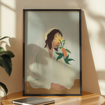 Sunflower Serenity Minimalist Framed Wall Art
