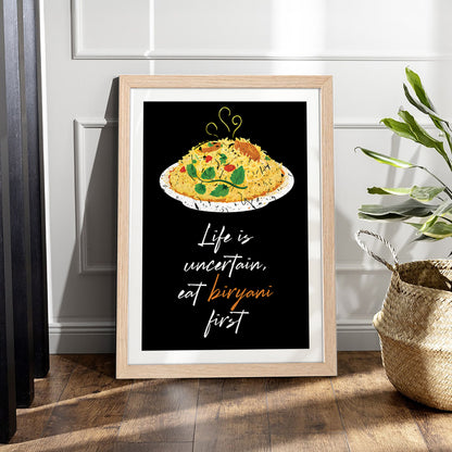 Eat Biryani First Wall Frame Set of 1