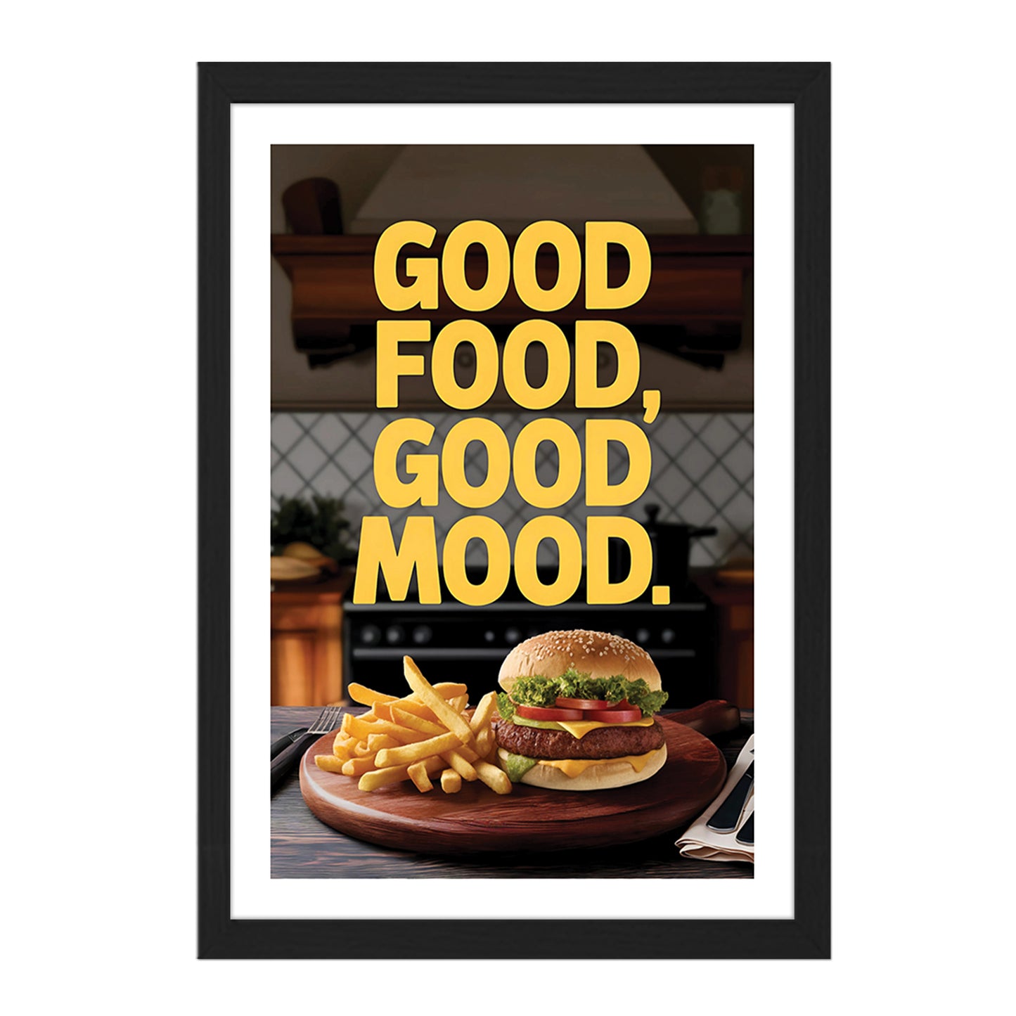 Good Food, Good Mood Wall Frame