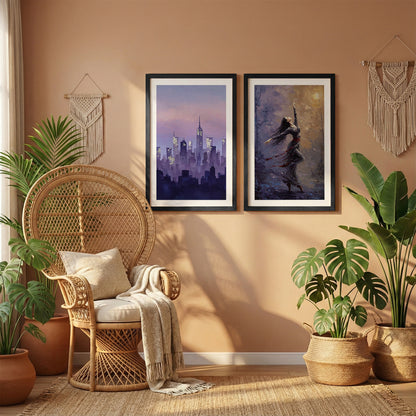 Dancer & Skyline Framed Set