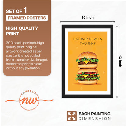 Burger Lover Kitchen Decor Wall Frame