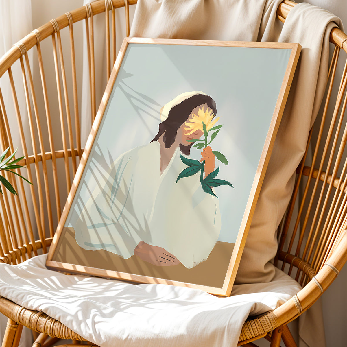 Sunflower Serenity Minimalist Framed Wall Art