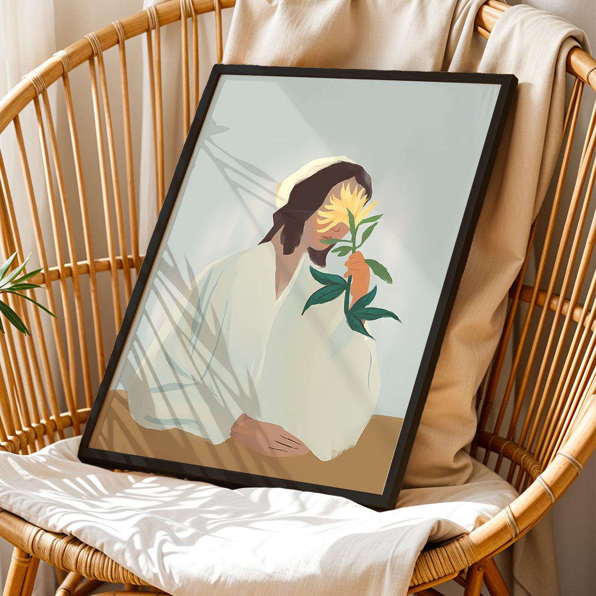 Sunflower Serenity Minimalist Framed Wall Art