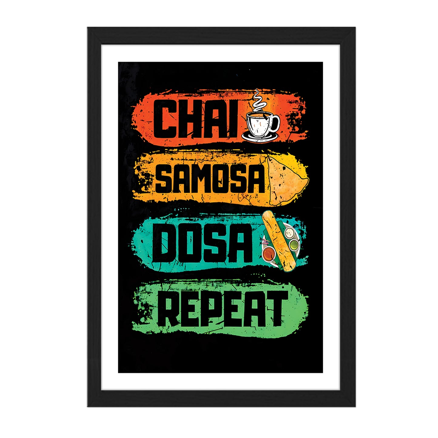 Chai Samosa Dosa Wall Frame Set of 1
