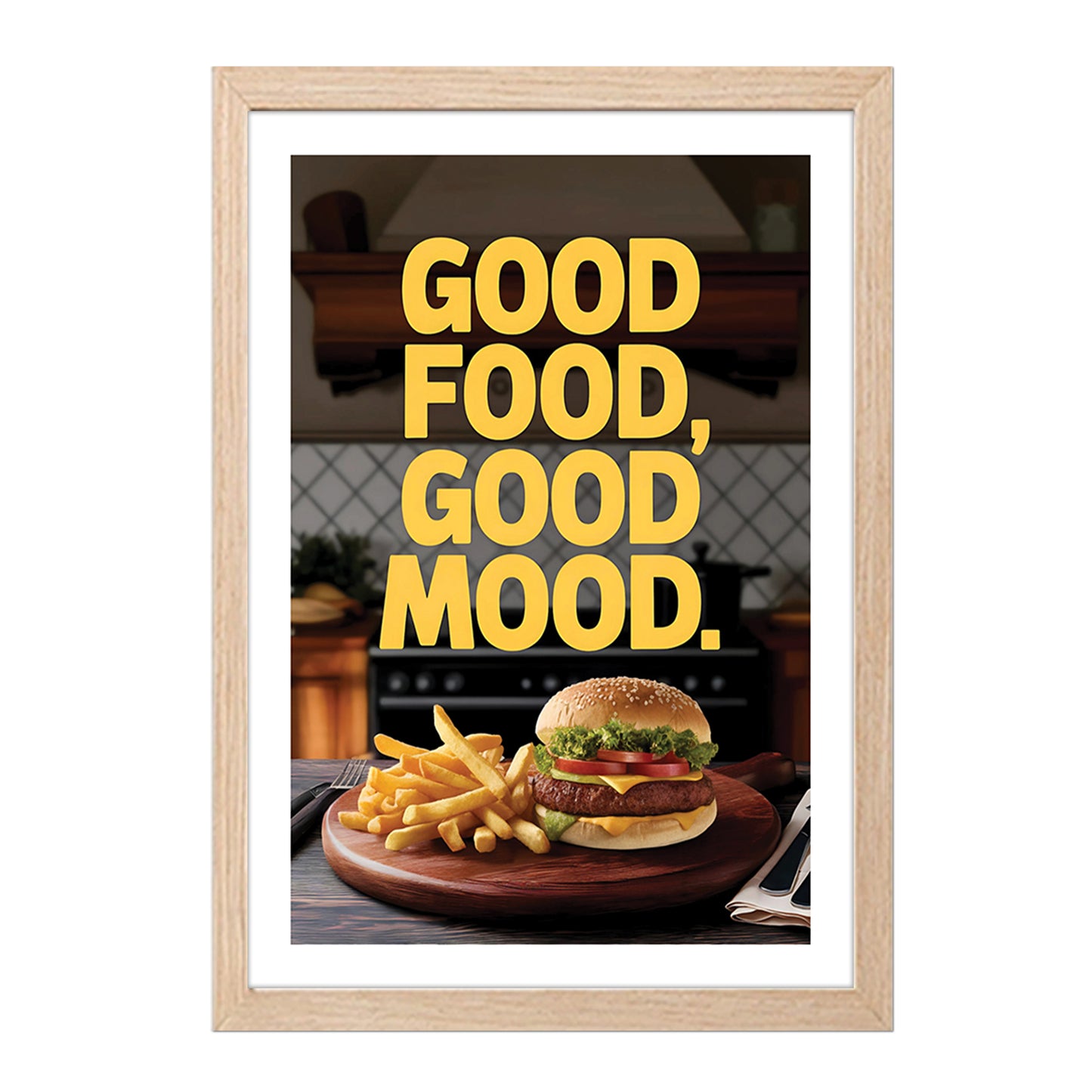 Good Food Good Mood Wall Frame Set of 1