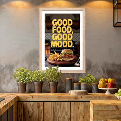 Good Food Good Mood Wall Frame Set of 1