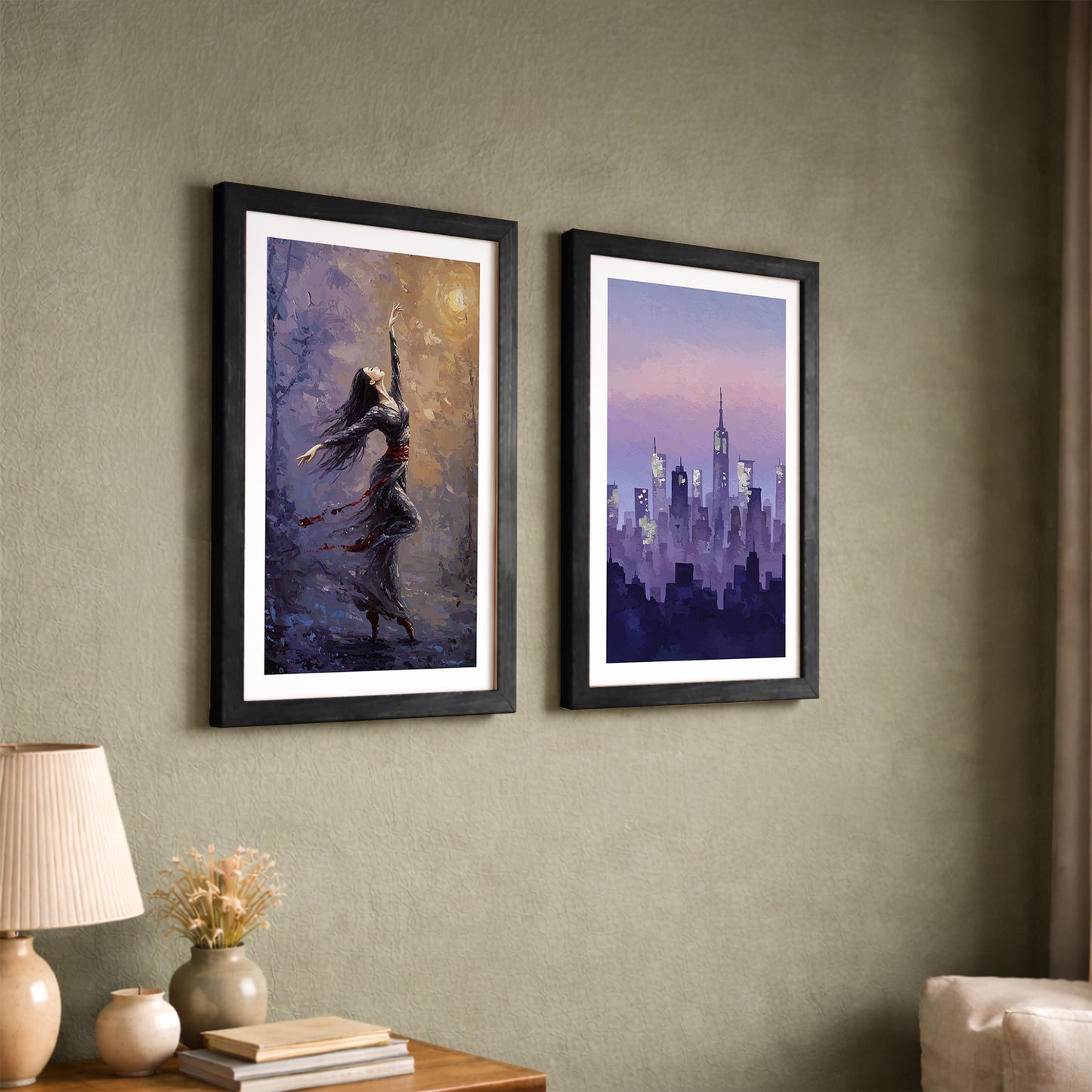 Dancer & Skyline Framed Set