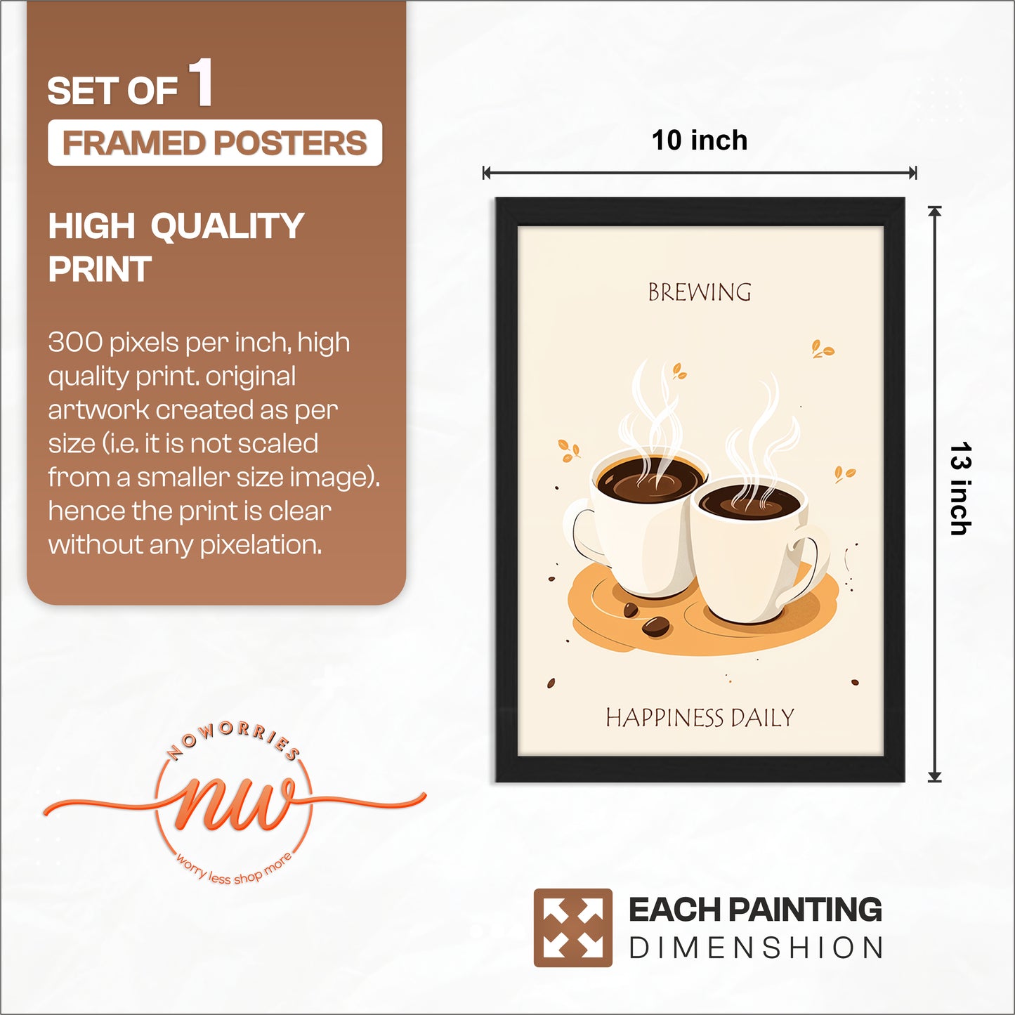 Brewing Happiness Coffee Frame Set of 1