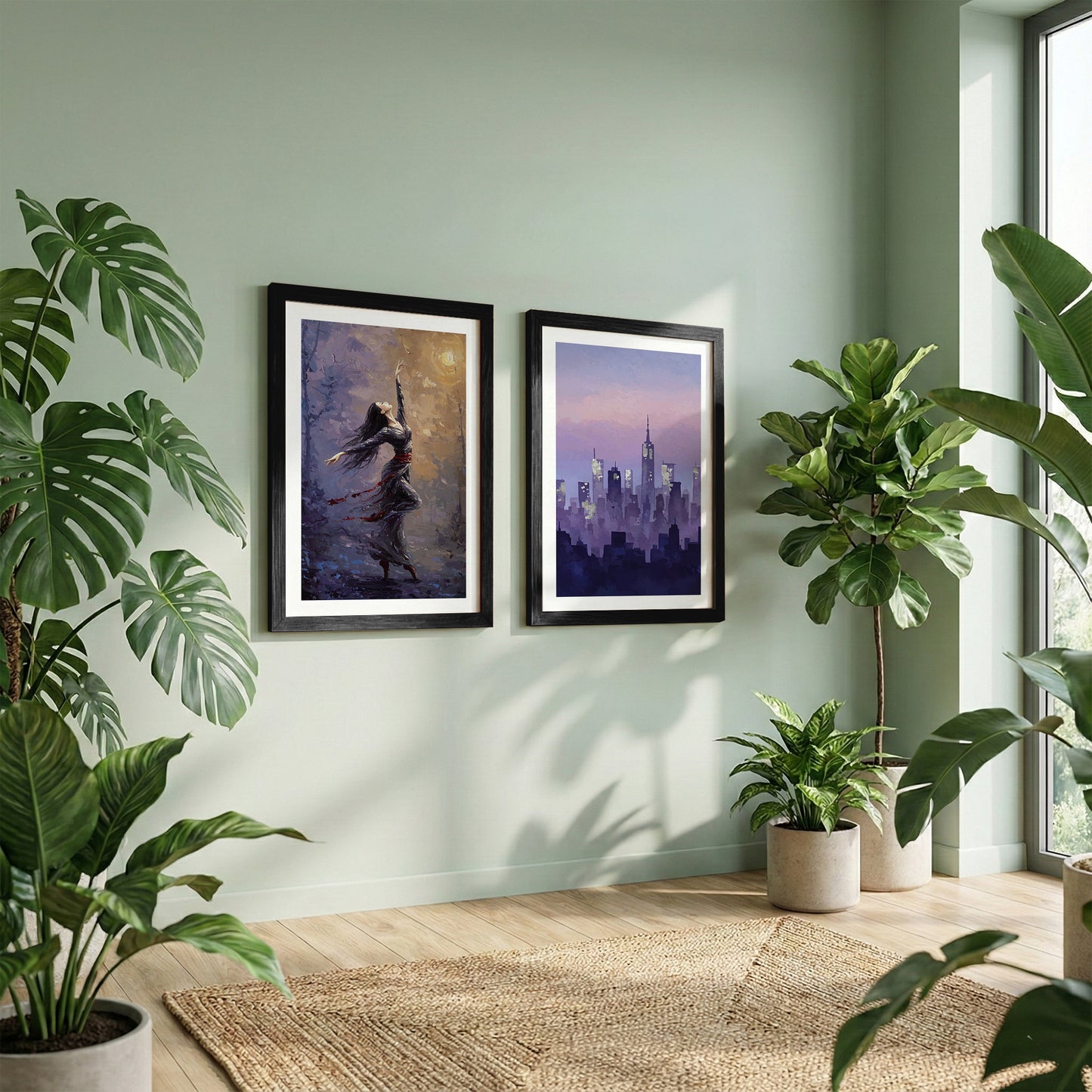 Dancer & Skyline Framed Set