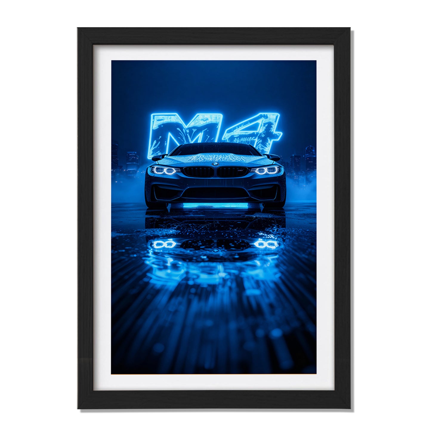 BMW M4 Neon Nights Wall Frame
