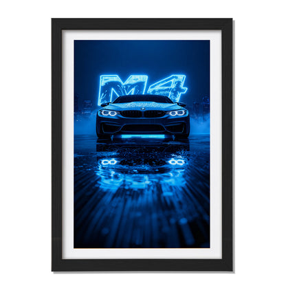 BMW M4 Neon Nights Wall Frame