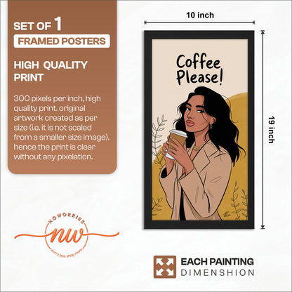 Modern Coffee Girl Illustration