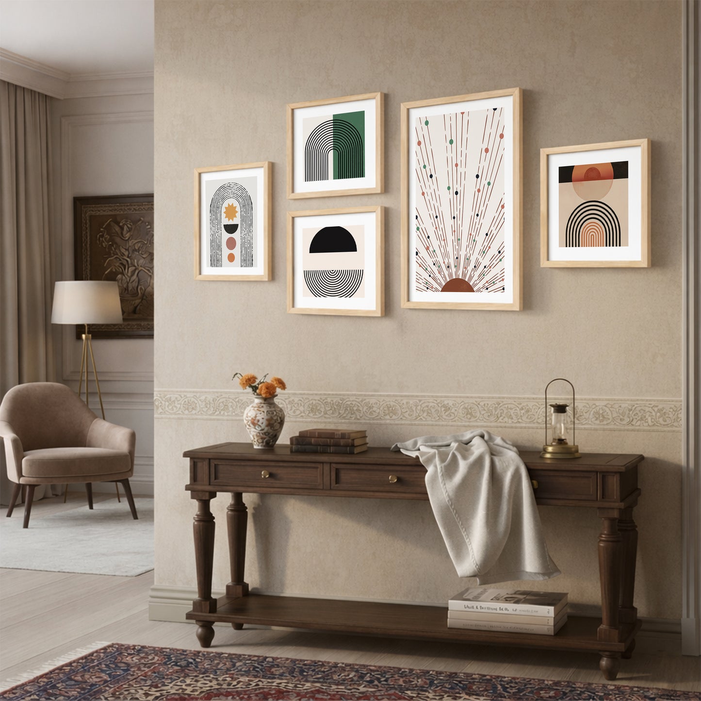 Modern Boho Wall Decor Set of 5