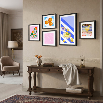 Summer Fruit Wall Art Set of 5
