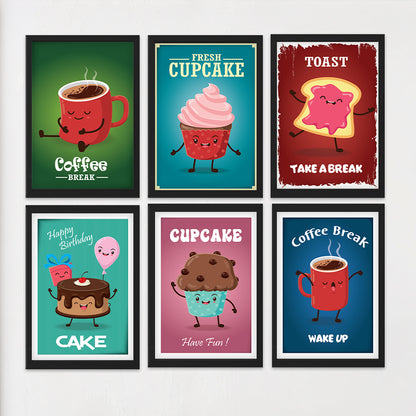 Cute Food Art Collection Wall Frame Set