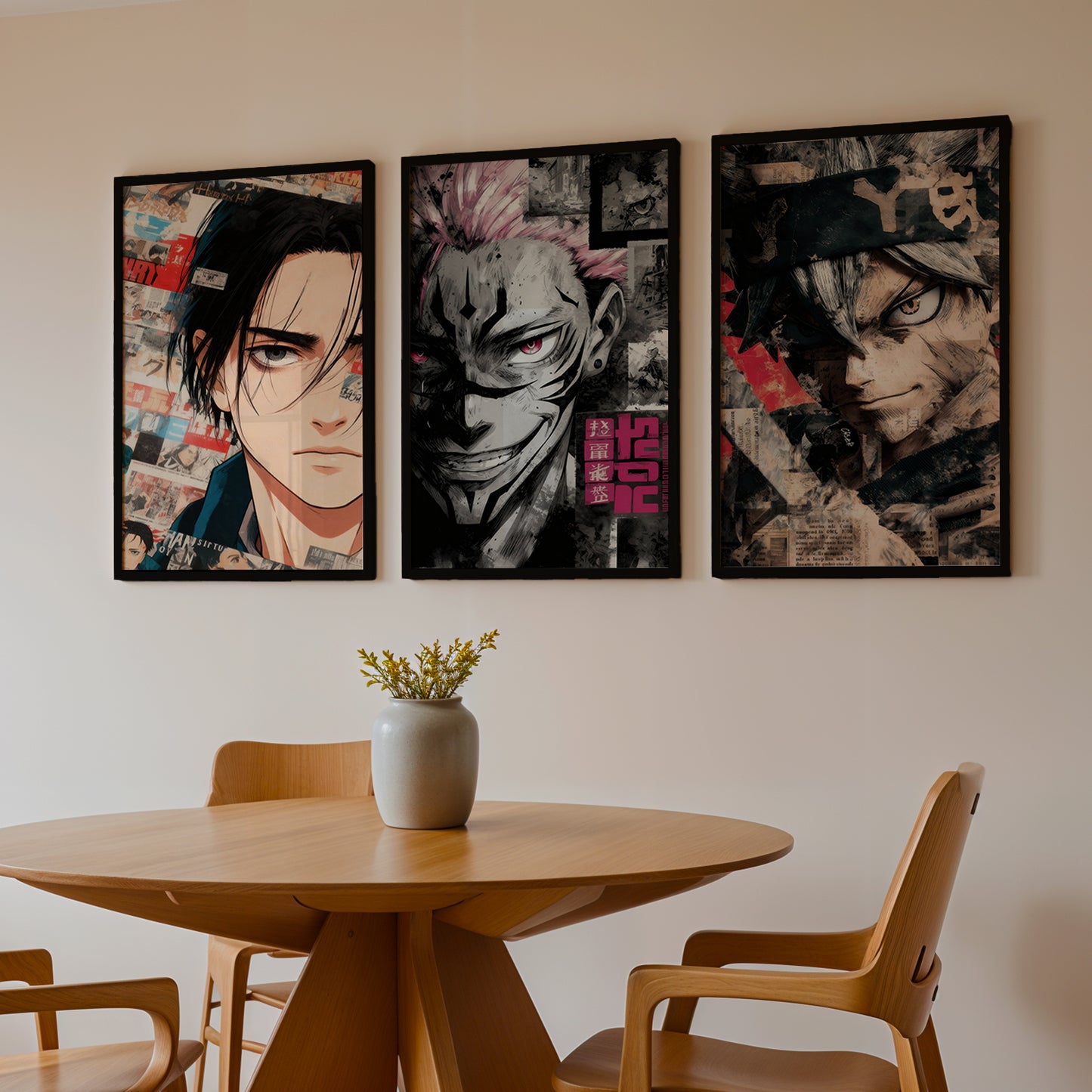 Anime Heroes Wall Art Set of 3
