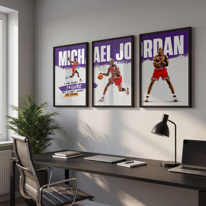 Michael Jordan Motivational Wall Art Set of 3