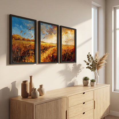 Vintage Meadow Floral Wall Art Frames Set of 3