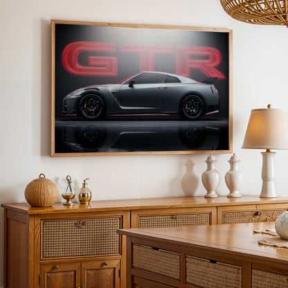 Nissan GT-R Neon Legacy Wall Frame
