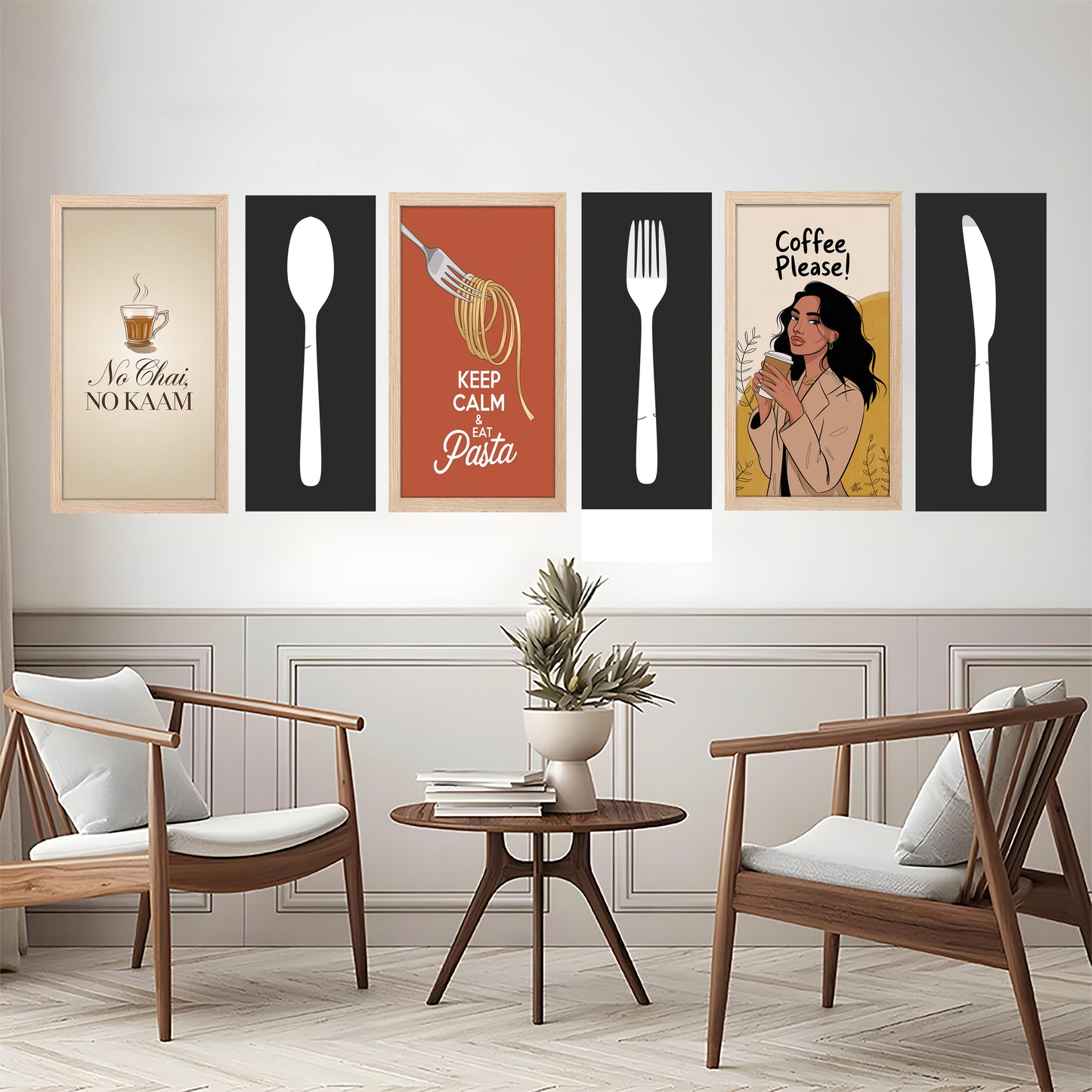Modern Kitchen Quote Wall Art Set